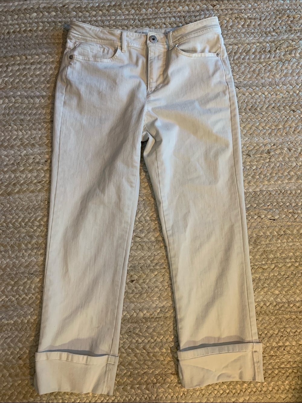 J. Jill Light Cream High Rise Straight Leg Jeans